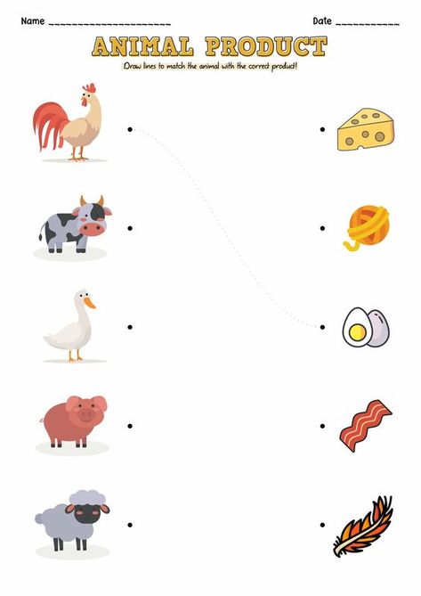 Animals And Their Food Activities, Farm Animal Products Worksheet, Food From Animals Worksheet, Animal Products Worksheet, Uses Of Animals Worksheet, Animals And Their Food Worksheet, Farm Animals Worksheets For Kindergarten, Farm Animals And Their Products, Farm Animals Worksheets For Kids