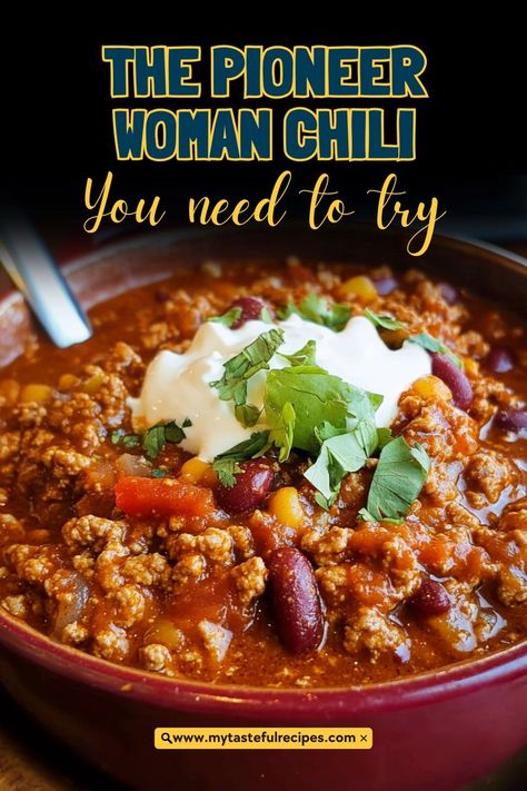 There’s no better chili than The Pioneer Woman’s classic! Loaded with ground beef, beans, and spices, this recipe delivers a comforting bowl of chili that’s perfect for feeding a crowd or meal prepping for the week. Most Popular Chili Recipe, Treager Chili Recipe, Crockpot Chili Pioneer Woman, Best Crock Pot Chili Recipe Award Winning, Chile Recipes Crockpot, Best Ever Chilli Recipe, Old Fashioned Chili Recipe Crock Pot, Food Network Chili Recipes, Crockpot Chili For A Crowd