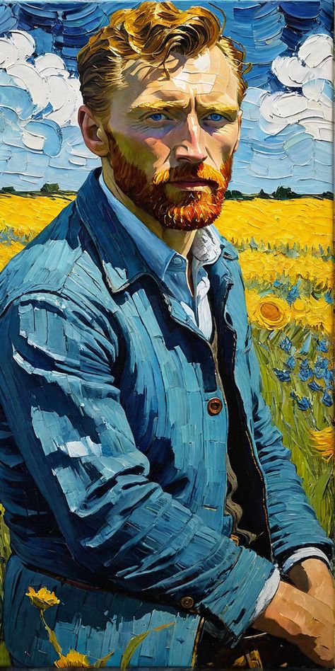 Vincent Van Gogh Inspired Art, Vicente Van Gogh, Van Gogh Paintings Self Portrait, Van Gogh Style Portrait, Vincent Van Gogh Self Portrait Drawing, Vango Art, فنسنت فان جوخ, Vincent Van Gogh Portrait Paintings, 3d Art Gallery