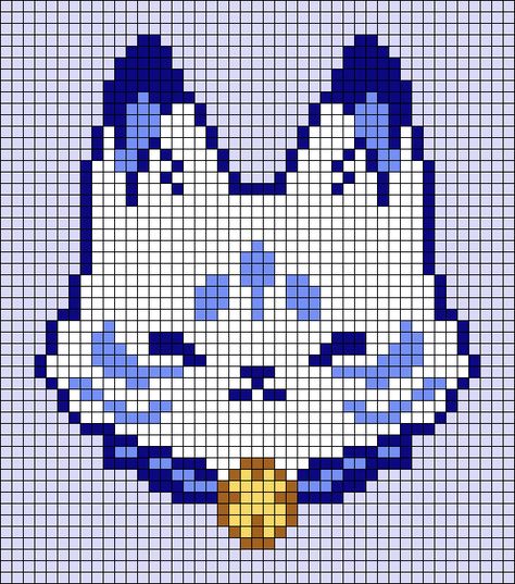 Tapestry Crochet Patterns Cute, Fox Alpha Pattern, Kawaii Cross Stitch Pattern Free, Fox Perler Bead Pattern, Pixel Crochet Pattern Free, Small Pixel Art Grid, Wolf Pixel Art, Fox Pixel Art, Simple Alpha Patterns