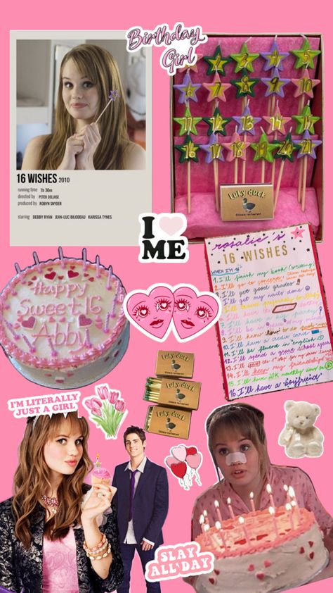 16 Wishes, Sweet Sixteen Cakes, Super Sweet 16, Sweet 16 Birthday Gifts, Movie Cakes, 16 Birthday Cake, Gift Inspo, 16th Birthday Gifts, 16th Birthday Party