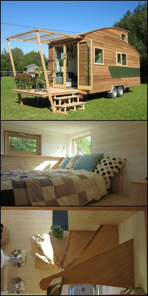 Want to live a literally simpler but more adventurous life? Perhaps La Tiny House can help you realise your dream! http://architecture.ideas2live4.com/2016/04/21/la-tiny-house/ La Tiny House is a company that custom builds tiny homes on wheels. The goal is not mainly to build houses for frequent traveling or moving but to reduce homeowner's expenses and environmental impact. These homes may be tiny but they won't cramp your style. They are perfect for off-grid living although they can al... Small Houses On Wheels, Adventurous Life, Tiny House Inspiration, Casa Container, Tiny House Movement, Tiny Spaces, Tiny House Cabin, Tiny House Living, Tiny House On Wheels