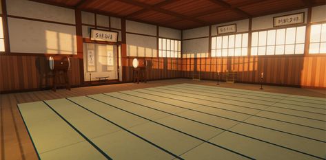 Japanese Dojo Design, Japanese Dojo Aesthetic, Dojo Aesthetic, Dojo Interior, Dojo Decor, Japanese Dojo, Lmk Oc, Dojo Design, Infinity Castle