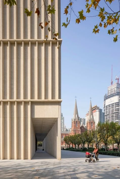 Zikawei Library • David Chipperfield Architects Facade Elevation Architecture, Public Building Architecture, David Chipperfield Architecture, Chipperfield Architecture, Raw Architecture, David Chipperfield Architects, David Chipperfield, Sou Fujimoto, St Ignatius