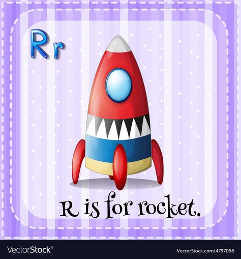 R For Rocket, R Is For Rocket, Kids Alphabet, Accounting Logo, Alphabet For Kids, Letter R, Rocket, Stock Illustration, Stock Vector