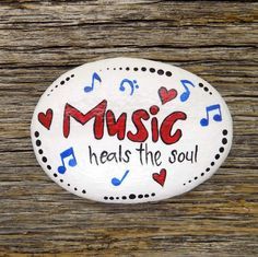 Music Painted Rocks, Word Art Ideas, Painting Snowmen, Music Heals The Soul, Valentines Rocks, Decorated Rocks, Summer Rocks, Sanibel Shells, Inspirational Rocks