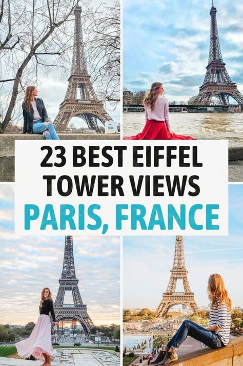 Discover the best Eiffel Tower views in Paris France! Our Paris travel guide highlights the top places to visit for stunning views of this iconic landmark. Whether you're looking for hidden gems or must-do spots, our guide has you covered. Find out the best things to do in Paris France, including breathtaking viewpoints that should be on every traveler's bucket list. Enhance your Paris adventure with our top Paris travel tips and must-see sights! Eiffel Tower Spots, Euro Outfits, Paris Adventure, Paris Must See, Paris Trip Planning, Paris Bucket List, Paris Things To Do, Day Trip From Paris, Things To Do In Paris