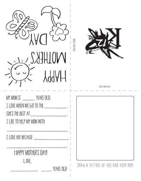 free printable Mother’s Day card. A simple gift kids can make themselves! Mothers Day Cards Printable, Mothers Day Coloring Cards, Mothers Day Crafts Preschool, Mothers Day Card Template, Diy Mother's Day Crafts, Mothers Day Coloring Pages, Mother's Day Printables, Mother's Day Projects, Mother's Day Activities