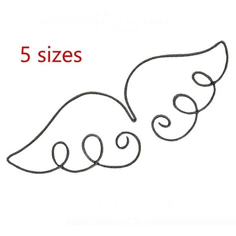 Machine embroidery design. Angel wings Embroidery Angel, Wings Embroidery, Fabric Angel, Angels Wings, Angel Wings Design, Wing Design, Sweet Paper, Tile Wall Art, Baby Frame