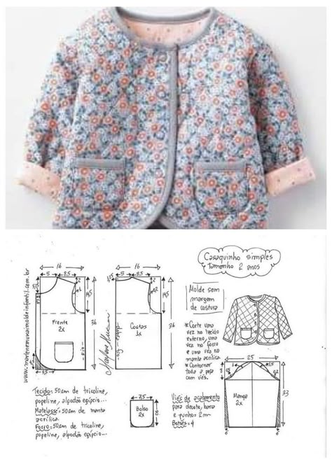 Baby Jackets Pattern, Baby Clothes Patterns Sewing, Kids Clothes Patterns, Sewing Baby Clothes, Sewing Kids Clothes, Kids Dress Patterns, Baby Dress Patterns, Baby Sewing Projects