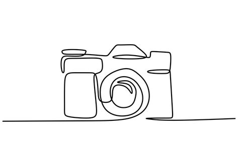 Camera Drawings Simple, Iphone Drawing Illustration, Minimalist Camera Tattoo, Digital Camera Drawing, Simple Camera Tattoo, Camera Illustration Design, Drawing Of Camera, Camera Line Drawing, Camera Line Art