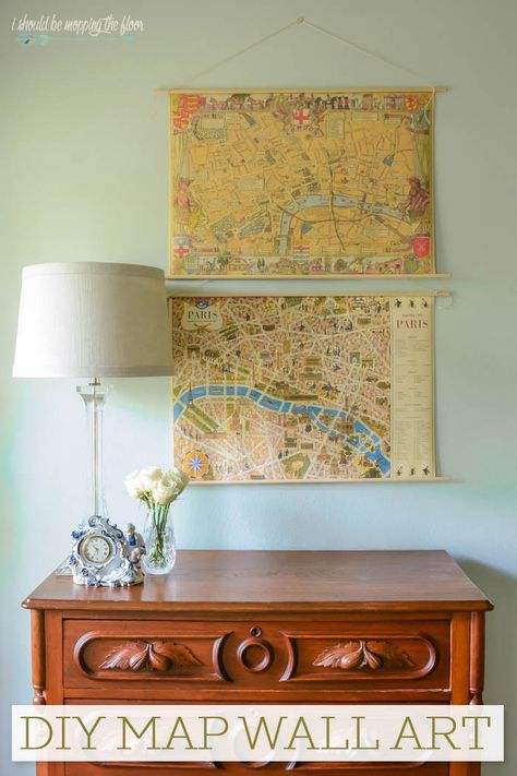 Map Display Ideas, Map Storage, Map Display, Diy Map, Functional Kitchen Design, Thrift Store Makeover, Storage Hanging, Thrift Inspo, Easy Budget