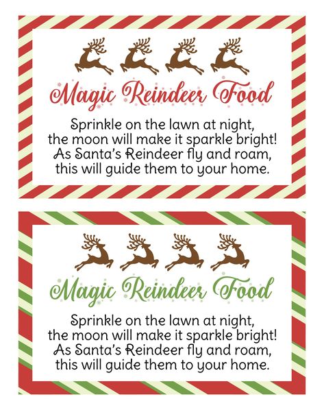 Magic Reindeer Food Recipe Printable Treat Bag Toppers Reindeer Food Labels Free Printable Tags, Reindeer Food Poem Free Printable, Animal Safe Reindeer Food Recipe, Reindeer Food Recipe Printable, Reindeer Food Labels Printables Free, Reindeer Food Tags Free Printable, Reindeer Food Printable Free, Magic Reindeer Food Recipe, Magic Reindeer Food Printable