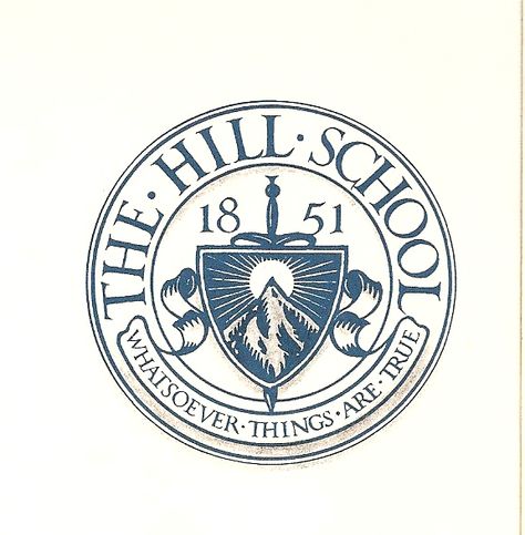 The Hill School Crest Catholic School Uniforms, College Orientation, British High School, School Crest, Whatsoever Things Are True, Brand Inspiration Board, School Uniform Kids, School Spirit Wear, Decal Codes