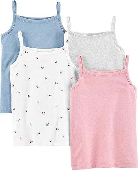 Amazon.com: Simple Joys by Carter's Girls' Tank Tops, Pack of 4, Pink/Blue Heather, 4 : Clothing, Shoes & Jewelry Kids Tank Top, Blow Pops, Girls Tank Top, Farm Kids, Pink Bedrooms, Cami Shirt, Simple Joys, Carters Girl, Maria Clara