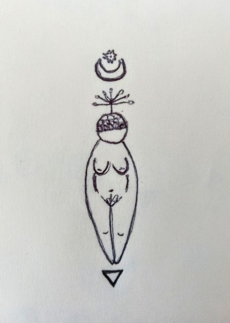 Venus Of Willendorf Tattoo, Cunning Woman, Venus Drawing, Antique Tattoo, Pottery Sgraffito, Venus Of Willendorf, Venus Symbol, Goddess Symbols, Statue Tattoo