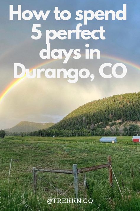 Here's how to spend 5 perfect days in Durango, Colorado: If you’ve never been to Durango, we’ve put together this perfect five-day itinerary to show off the best of what Durango has to offer. Believe me, you could stay much longer and fully enjoy yourself, or come back to visit many times. But we think this five-day itinerary will give you an excellent introduction to the area. Fair warning: You could easily become addicted to this place! We've shared where to stay in your RV as well. Best Hikes In Durango, Colorado Resorts, Travel Colorado, Best Rv Parks, Vacation 2023, Montana Travel, Road Trip To Colorado, Colorado Trip, Colorado Summer