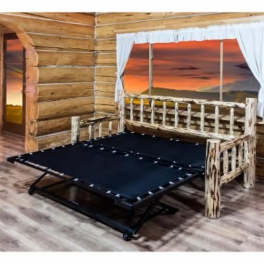 Montana Woodworks Montana Daybed | Hayneedle Pop Up Trundle Bed, Trundle Daybed, Day Bed Frame, Pop Up Trundle, Daybed Frame, Industrial Lamps, Clothing Racks, Table Industrial, Lamp Industrial