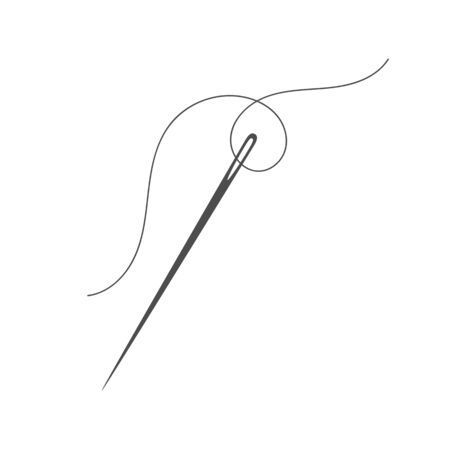 Needle And Thread Tattoo Simple, Thread Illustration, Needle Illustration, Needle Drawing, Needle And Thread Tattoo, Queen Bee Tattoo, Sewing Tattoos, Music Notes Tattoo, Sewing Logo