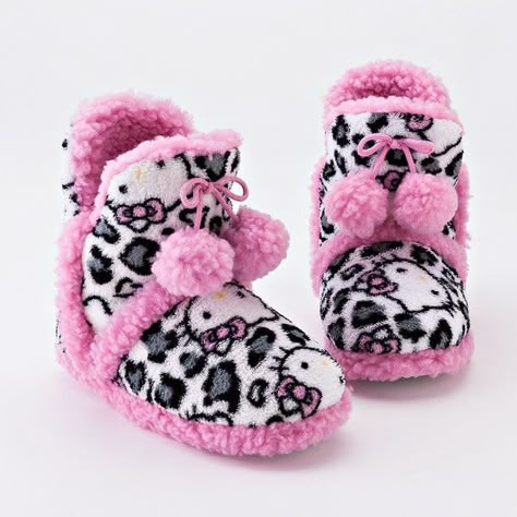 Pajamas Hello Kitty, Hello Kitty Boots, Hello Kitty Leopard, Hello Kitty Slippers, Hello Kitty Cute, Bootie Slippers, Hello Kitty Shoes, Kitty Clothes, Charmmy Kitty