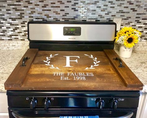 Stove Top Cover - Noodle Board Wood Serving Tray Rustic Kitchen Decor Farmhouse Sign Flat Top Stove, Wooden Stove Top Covers, Wooden Stove, Stove Top Oven, Noodle Board, Wooden Trays, Stove Top Cover, Antique Kitchen, Serving Tray Wood