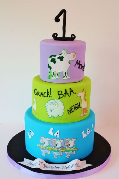 Animal Birthday Cakes, Sandra Boynton, Custom Birthday Cakes, Birthday Cake Recipe, Childrens Birthday Cakes, First Birthday Cakes, Birthday Cake Kids, Fancy Cakes, Baby Art