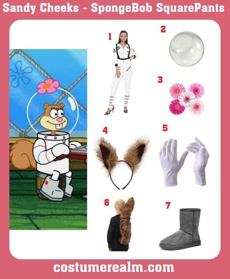 Sandy The Squirrel Costume, Sandy Squirrel Halloween Costume, Sandy Cheeks Halloween Costume, Sandy Cheeks Costume Diy, Sandy Costume Spongebob, Sandy Spongebob Costume, Sandy Cheeks Costume, Spongebob Rave, Sandy From Spongebob