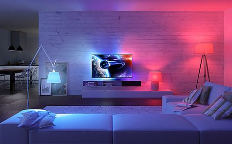 Phillips Hue, Philips Hue Lights, Hue Lights, Smart Bulb, Smart Lights, Wall Lights Bedroom, Philips Hue, Led Stripes, Home Tech