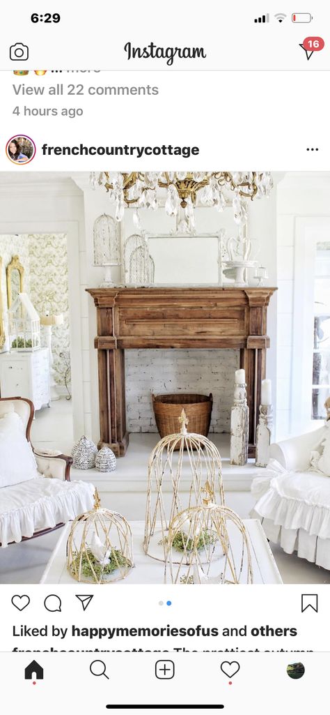 Faux Fireplace Mantels, Cottage Fireplace, French Vintage Decor, Faux Fireplace Diy, Casa Country, Fireplace Mantel Decor, Faux Fireplace, French Market, Diy Fireplace