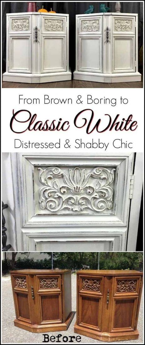 Commode Shabby Chic, Baños Shabby Chic, Cocina Shabby Chic, Shabby Chic Furniture Diy, Muebles Shabby Chic, Vintage Tables, Paint White, Estilo Shabby Chic, Shabby Chic Living