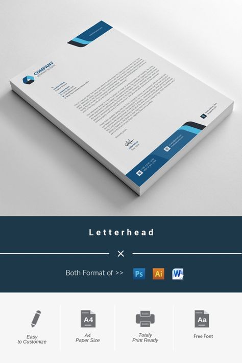 Letterhead - Corporate Identity Template Letterhead Design Inspiration, Book Design Templates, Company Letterhead Template, Company Paper, Corporate Template, Company Letterhead, Letterhead Business, Letterhead Template, Letterhead Design