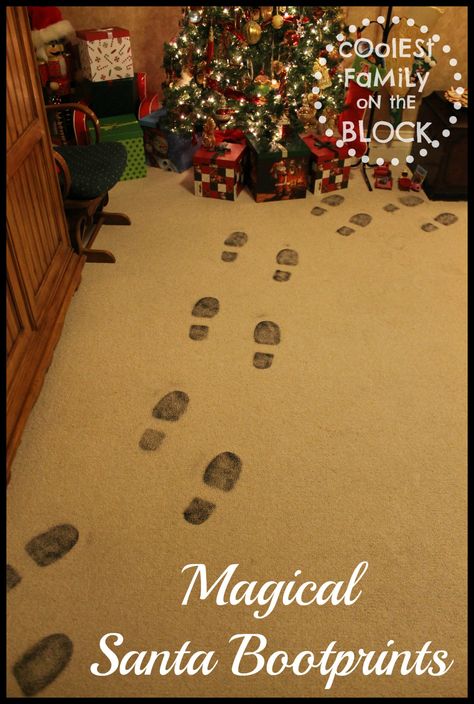 Santa leaves his sooty bootprints on Christmas morning! Santa Set Up Christmas Morning, Santa Visit Ideas Christmas Morning, Santa Boot Prints, Santa Evidence Ideas, Santa Footprints, Santa Claus Is Coming To Town, The Easter Bunny, Elf Ideas, Different Holidays