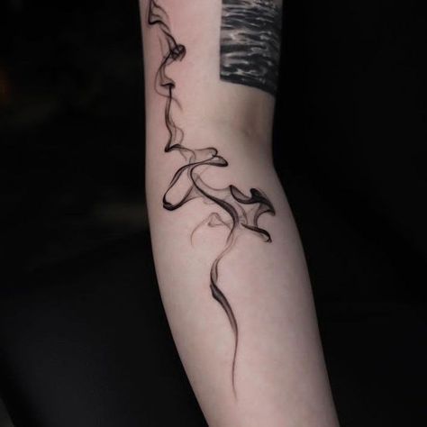 Incense Tattoo, Smoky Tattoo, Smokey Tattoo, Abstract Tattoo Ideas, Stick Tattoo, Simple Tattoos For Women, Abstract Tattoo Designs, Magic Tattoo, Text Tattoo