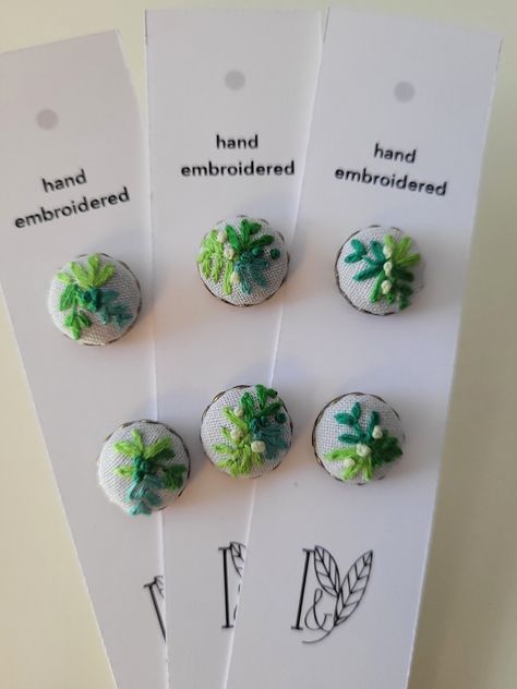 Mini embroidered stud earrings. Lightweight and non-irritating for everyday use. Handmade with love 💚 Embroidered Earrings, Shipping Envelopes, Maker Shop, Lavender Sachets, Business Class, Lavender Scent, Handmade With Love, Diy Earrings, Unique Earrings