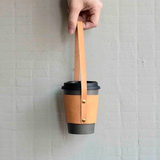 Eco Friendly Cups, Coffee Holder, Twitter Design, Leather Hip Bag, Cup Sleeve, Tan Cowhide, Coffee Branding, Leather Projects, Drink Holder