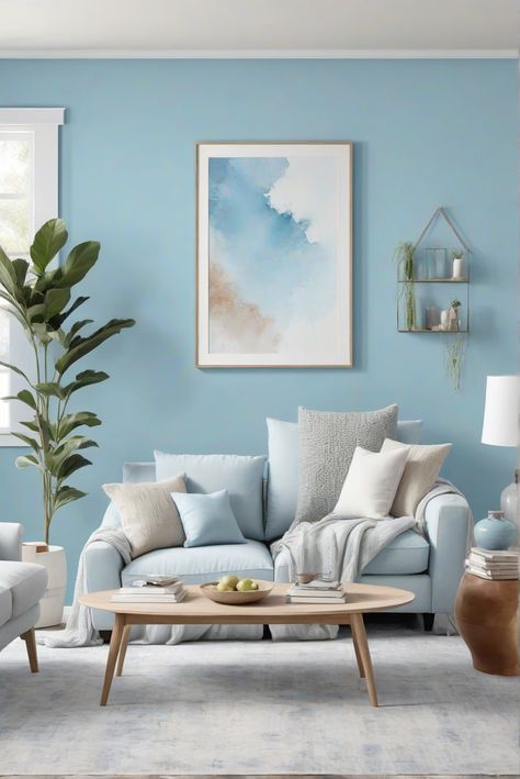 "Experience the calming essence of Morning Sky Blue (2053-70) in your daily routine for refreshing interior design inspiration in 2024. Dive into elegant decor ideas!" #Ad #homedecor #homedesign #wallpaints2024 #Painthome #interiorarchitecture Wall Colors Green Living Room Colors
Bright Living Room Colors
Apartment Renovation
Living room Remodeling
Modern Paint Colors
2024 Blue Wall Accent Living Room, Drawing Room Paint Color Ideas, Pastel Color Interior Design, Sky Blue Living Room, Sky Blue Paint Colors, Blue Wall Decor Living Room, Blue Drawing Room, Drawing Room Colour, Blue Paint Living Room