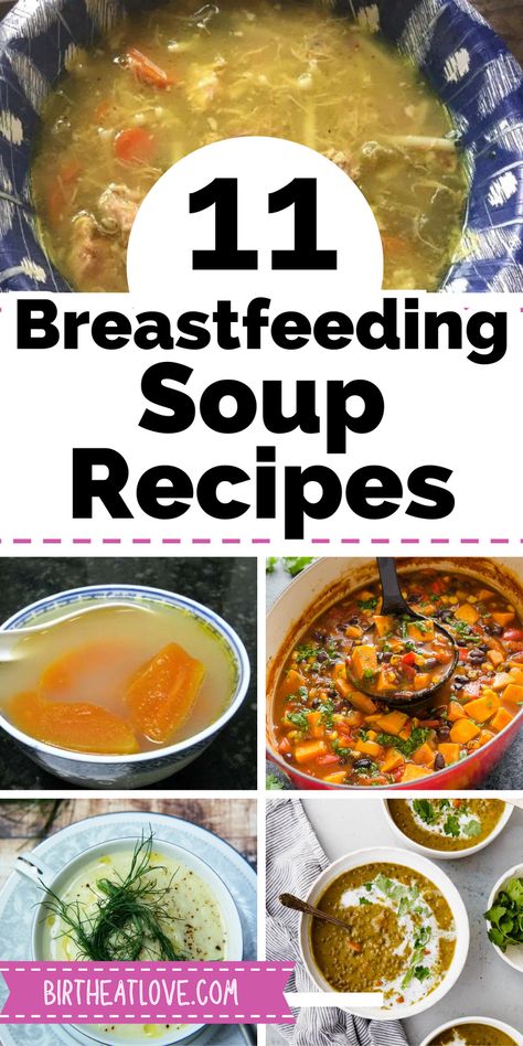 Breastfeeding soup recipes to increase milk supply. Easy lactation recipes for soup that can be made in the slow cooker or instant pot. Perfect for breastfeeding meals or dinner. Good meals to take to a new moms too. You'll love these breastfeeding soups for nursing moms! #breastfeeding Postpartum Soup, Recipes To Increase Milk Supply, Recipes For Breastfeeding Moms, Breastfeeding Meals, Foods To Increase Milk Supply, Boosting Milk Supply, Recipes For Soup, Extended Breastfeeding, Boost Milk Supply