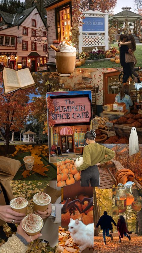 Fall book aesthetic Reader Girl Aesthetic, Collage Autumn, Book Flatlay, Reader Girl, Pumpkin Books, Moodboard Collage, Book Reading Journal, Book Cafe, Aesthetic Moodboard