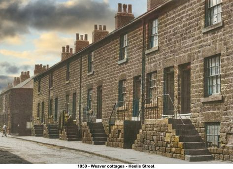 1950 - Weaver cottages - Heelis Street. Barnsley South Yorkshire, South Yorkshire, English Shop, Old Postcards, Bw Photo, Street Scenes, Historical Sites, Yorkshire, Cottage