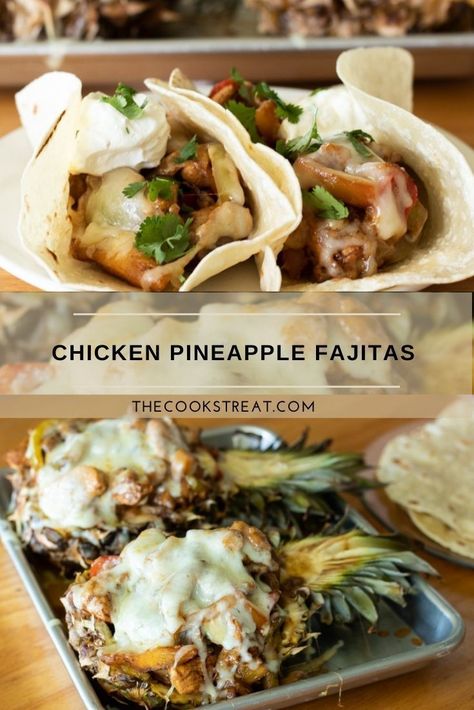 Pineapple Fajitas, Chicken Pineapple, Pineapple Recipes, Pineapple Chicken, Mexican Chicken, Treat Recipes, Chips And Salsa, Cooking Together, Chicken Fajitas