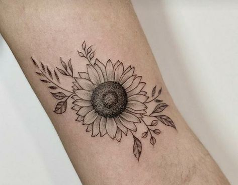 Sunflower Tattoo Simple, Y Tattoo, Sunflower Tattoo Shoulder, Flower Wrist Tattoos, Tattoos For Women Flowers, Vine Tattoos, Sunflower Tattoos, Wrist Tattoos For Women, Sunflower Tattoo Design