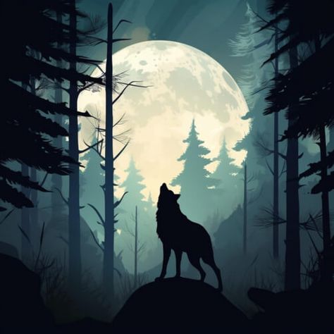 Wolf Howling at Moon in Woods Backgrounds Woods Backgrounds, Moon Wolf, Cat Brain, Light Festival, Kawaii Penguin, Monogram Tattoo, Postcard Mockup, Galaxy Background, Fire Flower