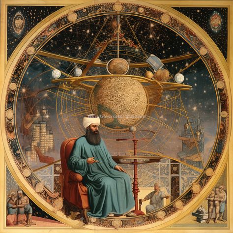 Islam Golden Age Aesthetic, Astronomy History, Islamic Science, Islamic Aesthetics, Muslim Scholars, Expressive Painting, Cosmos Art, Star Wars Love, Islamic Culture