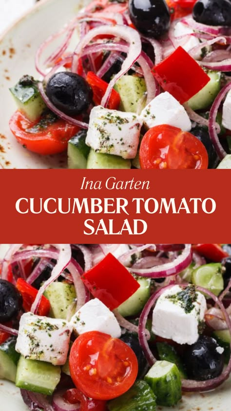 Ina Garten Cucumber Tomato Salad Salads With Cherry Tomatoes, Tomato Cucumber Salad Recipe, Cherry Tomato And Cucumber Salad, Salads With Tomatoes, Cherry Tomatoes Cucumber Salad, Cucumber Cherry Tomato Salad, Cherry Tomato Recipes Salad, Cucumber And Tomato Salad With Vinegar, Cucumber Tomato Salad Vinegar