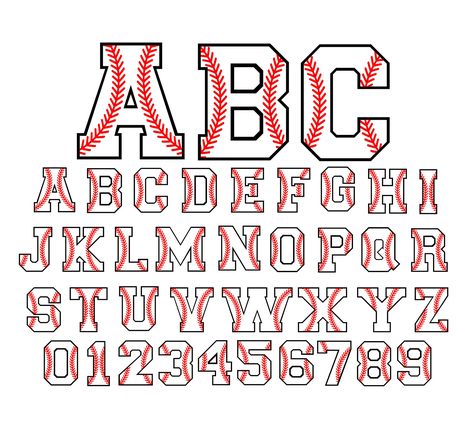 Baseball Letters Fonts, Baseball Alphabet Letters, Baseball Lettering, Sports Letters, Baseball Clipart, Baseball Fonts Free, Baseball Font, Baseball Letters, Sports Fonts