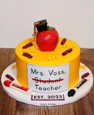 Graduation Cake For Teacher, Graduation Teacher Cake, Teacher Graduation Cake Ideas, Teacher Themed Graduation Party Ideas, Teacher Grad Party Ideas, New Teacher Shower Ideas, Teacher Shower Party Ideas, Teacher Graduation Party Ideas Education Major, Teacher Graduation Cakes