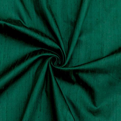 Dark Green Silk Fabric By The Yard, Silk Fabric, Silk Dupioni Fabric, Wholesale Silk Fabric, Silk Dress Fabric, Slub Silk,Bottle Green Silk Silk Fabric Dress, Types Of Window Treatments, Eyelets & Grommets, Contemporary Fabric, Wholesale Dress, Silk Yarn, Box Pleats, Green Silk, Drapery Fabric