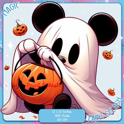 Halloween Bild, Mickey Ghost, Aesthetic Spooky, Halloween Themes Decorations, Angelina Ballerina, Ghost Images, Digital Art Poster, Mickey Halloween, Ghost Png