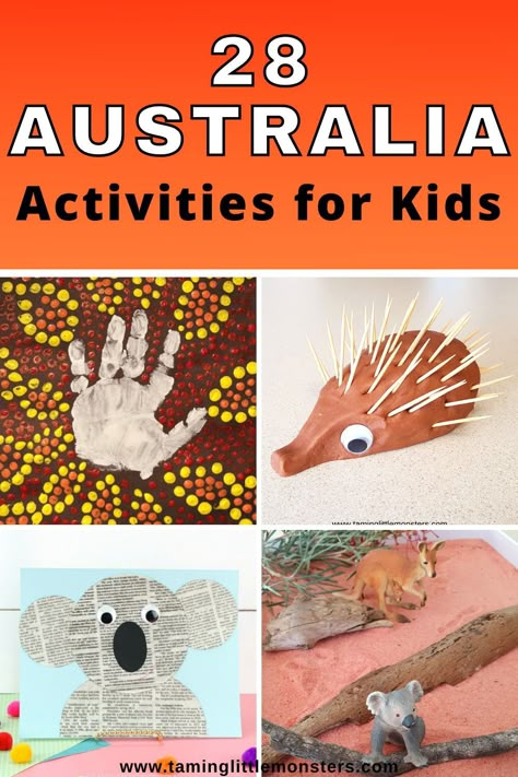 Australia Art Preschool, Australia Day Activities Preschool, Australian Animal Activities For Preschool, Australia Lesson Plans Preschool, Outback Animals Preschool, Outback Crafts For Kids, Australian Preschool Activities, Australian Day Activities For Toddlers, Australia For Preschoolers