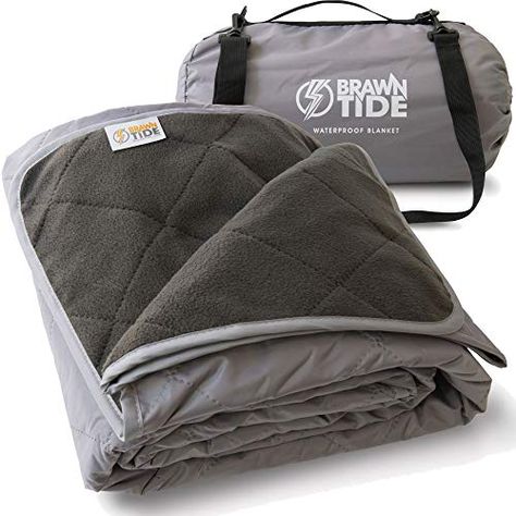 Brawntide Large Outdoor Waterproof Blanket - Quilted with Extra Thick Fleece, Warm, Windproof, Ideal Stadium Blanket, Great for Camping, Festivals, Picnics, Beaches, Dogs (Gray). For product & price info go to:  https://all4hiking.com/products/brawntide-large-outdoor-waterproof-blanket-quilted-with-extra-thick-fleece-warm-windproof-ideal-stadium-blanket-great-for-camping-festivals-picnics-beaches-dogs-gray/ Stadium Blanket, Waterproof Blanket, Kids Picnic, Survival Blanket, Stadium Blankets, Dog Camping, Outdoor Blankets, Camping Blanket, Dog Beach